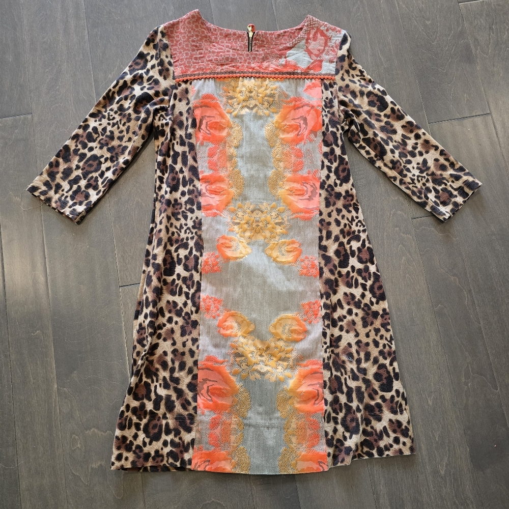 Leopard and Floral Long Sleeve Dress